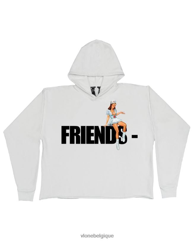 être Vlone Hommes amis pin up sweat à capuche blanc 6V4D25 haut