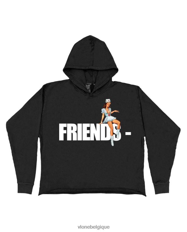 être Vlone Hommes amis pin up sweat à capuche noir 6V4D24 haut