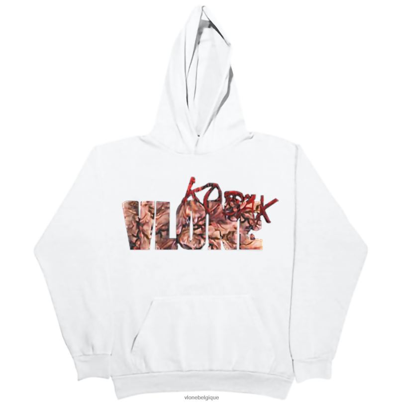 être Vlone Hommes kodak noir ko sweat à capuche blanc 6V4D51 haut