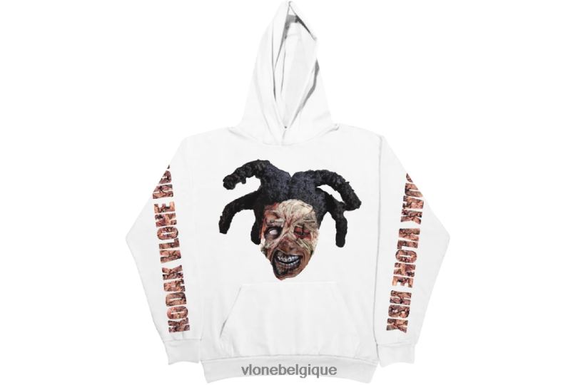 être Vlone Hommes kodak sweat à capuche blanc zombie noir 6V4D49 haut