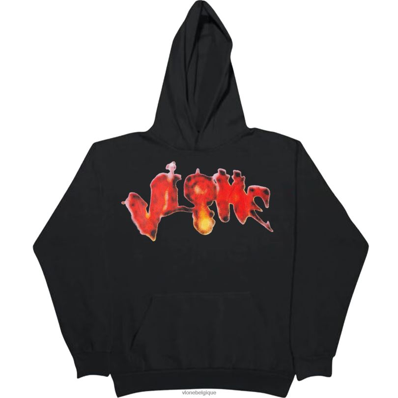 être Vlone Hommes sweat à capuche citrouille flamboyante halloween noir 6V4D40 haut