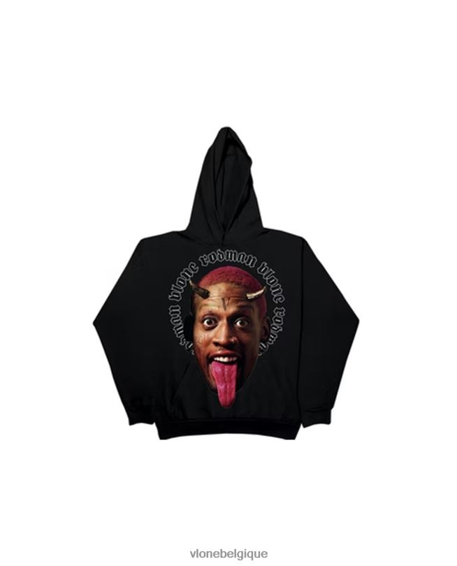 être Vlone Hommes sweat à capuche diable rodman noir 6V4D87 haut