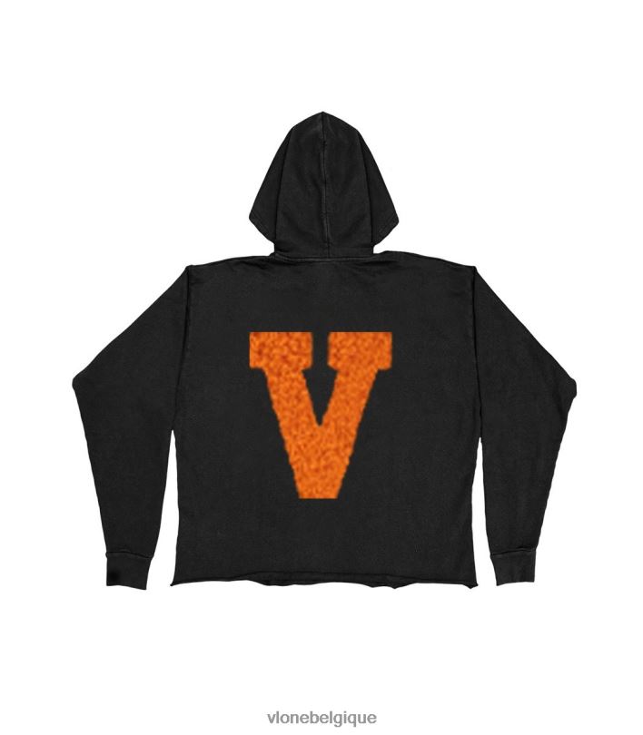 être Vlone Hommes sweat à capuche en chenille noir/marron 6V4D83 haut