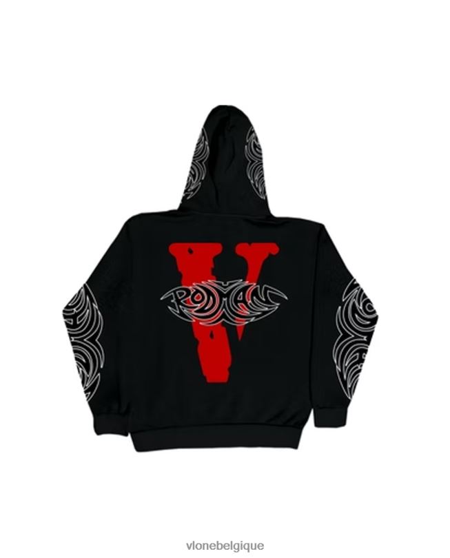 être Vlone Hommes sweat à capuche logo rodman noir 6V4D86 haut