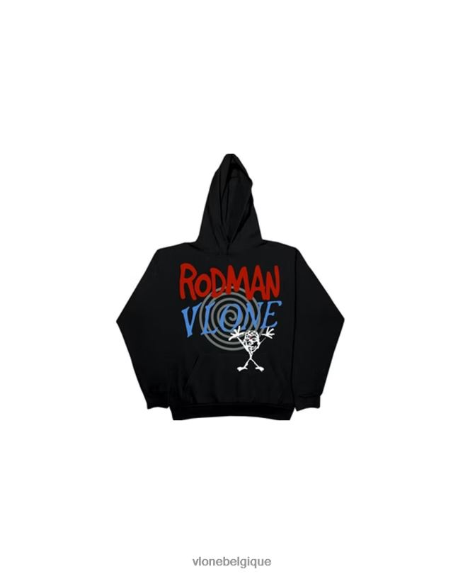 être Vlone Hommes sweat à capuche rodman perle noir 6V4D85 haut