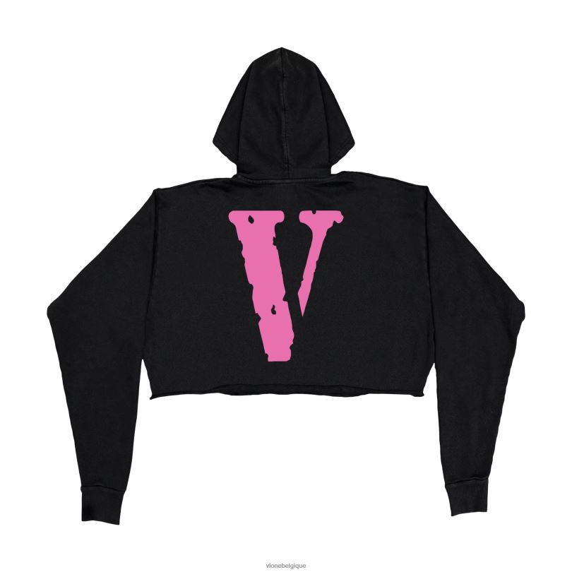 être Vlone femmes amis rose sweat à capuche noir 6V4D26 haut