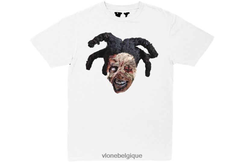 être Vlone Hommes Kodak t-shirt blanc zombie noir 6V4D205 haut