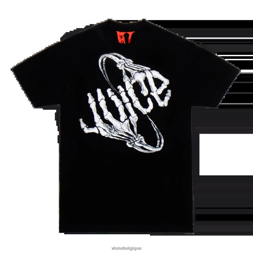 être Vlone Hommes T-shirt Juice Wrld Bones noir 6V4D117 haut