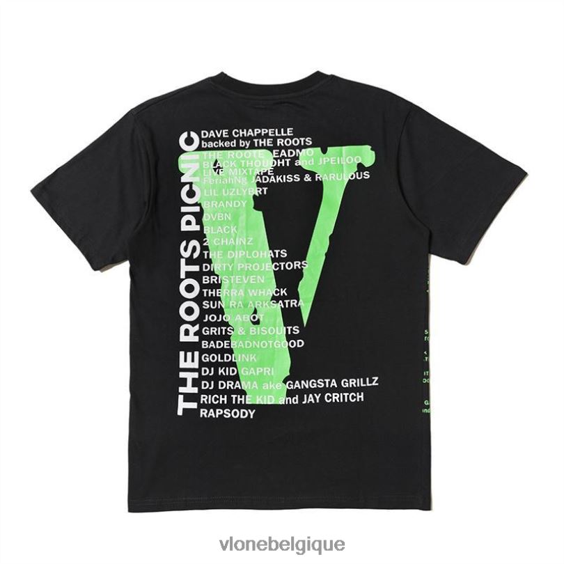 être Vlone Hommes T-shirt Roots Picnic noir 6V4D251 haut