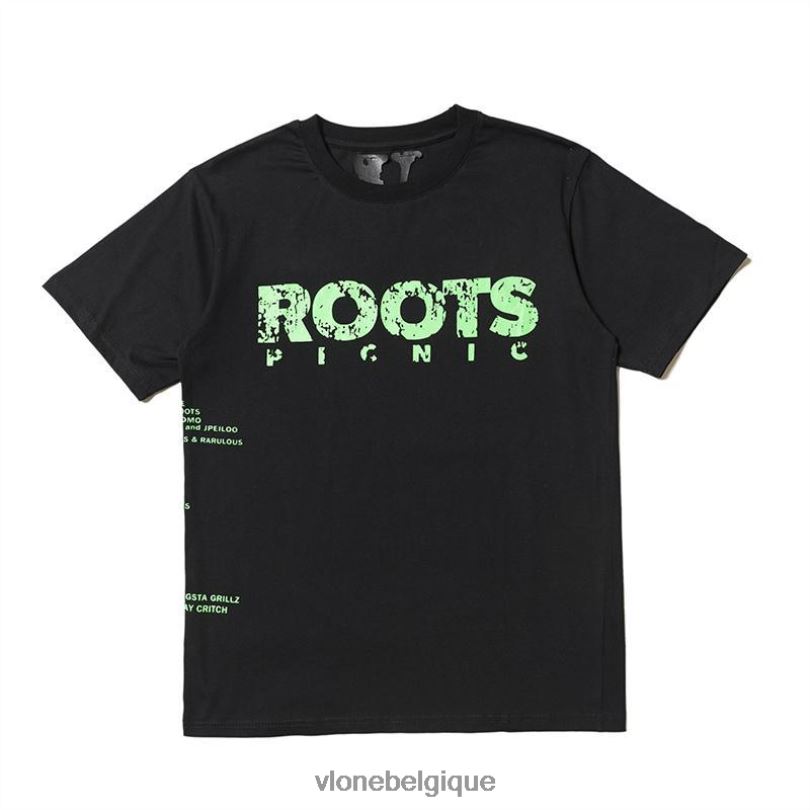 être Vlone Hommes T-shirt Roots Picnic noir 6V4D251 haut