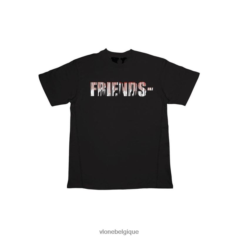 être Vlone Hommes amis ciseaux tee noir 6V4D222 haut