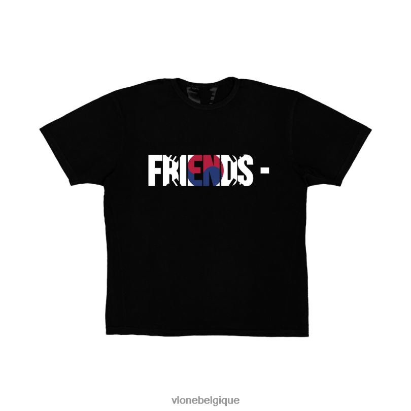 être Vlone Hommes amis kor t shirt noir 6V4D257 haut