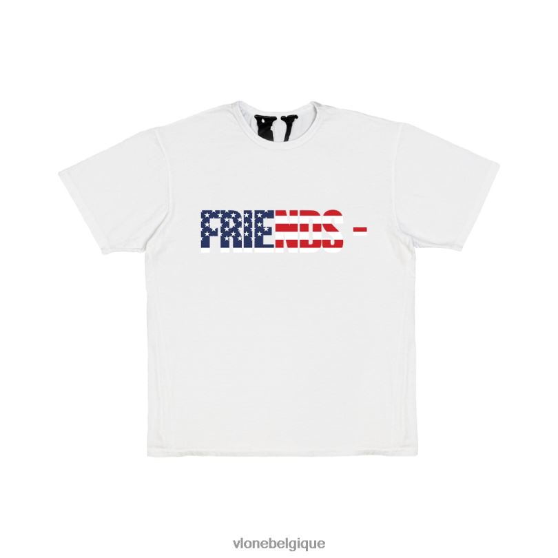 être Vlone Hommes amis usa t shirt blanc 6V4D265 haut