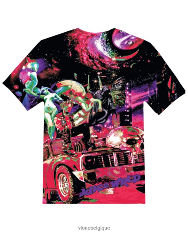 être Vlone Hommes juice wrld galaxy t-shirt noir 6V4D142 haut