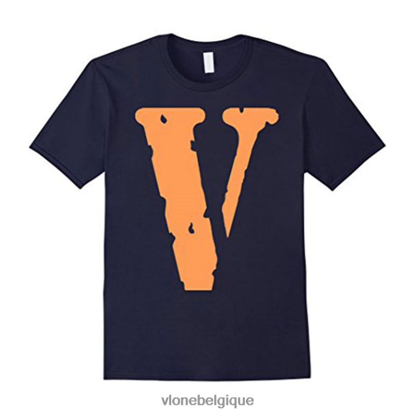 être Vlone Hommes t-shirt bleu marine basic v 6V4D369 haut