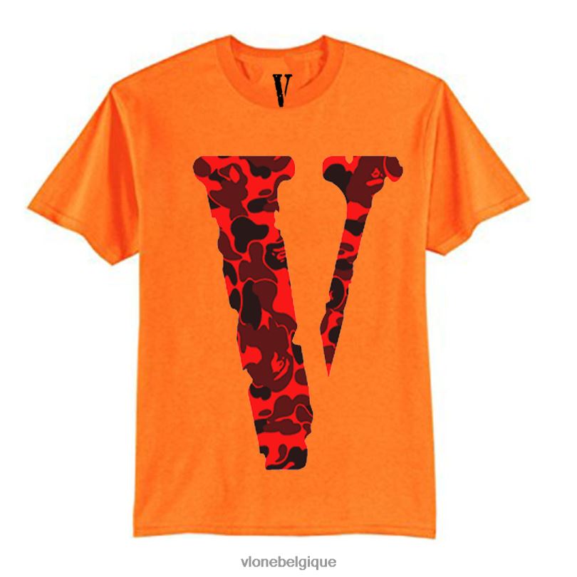 être Vlone Hommes t-shirt camouflage 6V4D126 haut