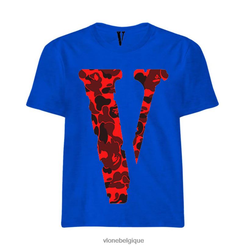 être Vlone Hommes t-shirt camouflage 6V4D126 haut