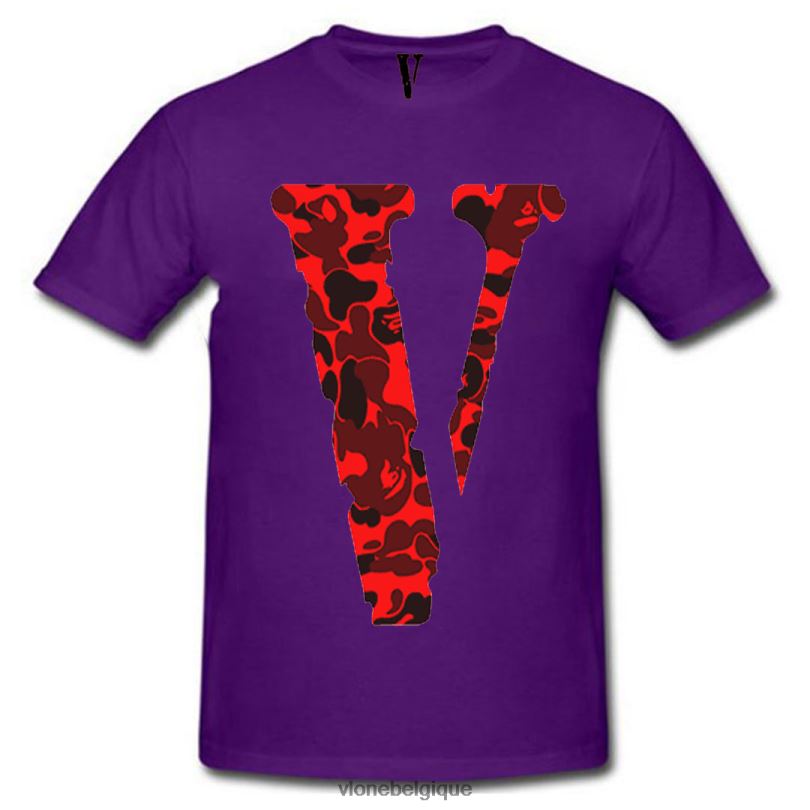 être Vlone Hommes t-shirt camouflage 6V4D126 haut