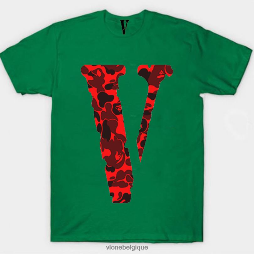 être Vlone Hommes t-shirt camouflage 6V4D126 haut