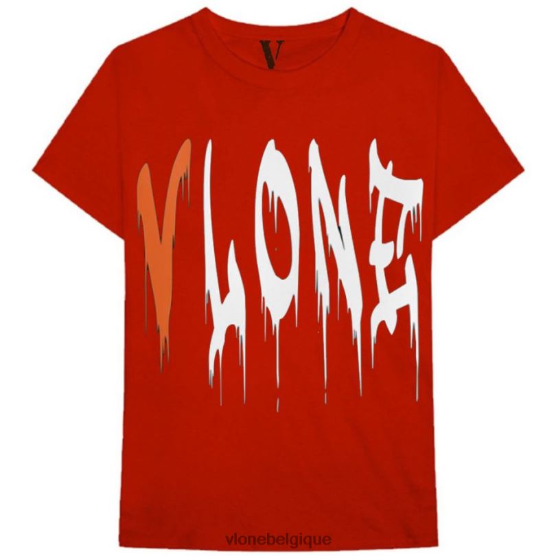 être Vlone Hommes t-shirt chute de sang 6V4D277 haut