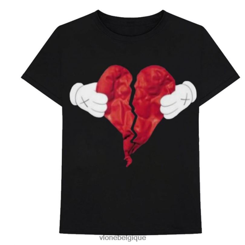 être Vlone Hommes t-shirt coeur brisé 6V4D293 haut