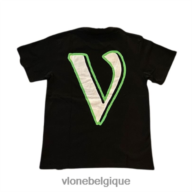 être Vlone Hommes t-shirt croisé noir 6V4D249 haut