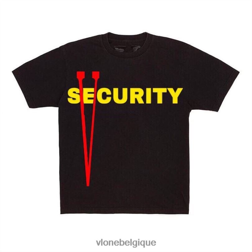 être Vlone Hommes t-shirt de sécurité noir 6V4D223 haut