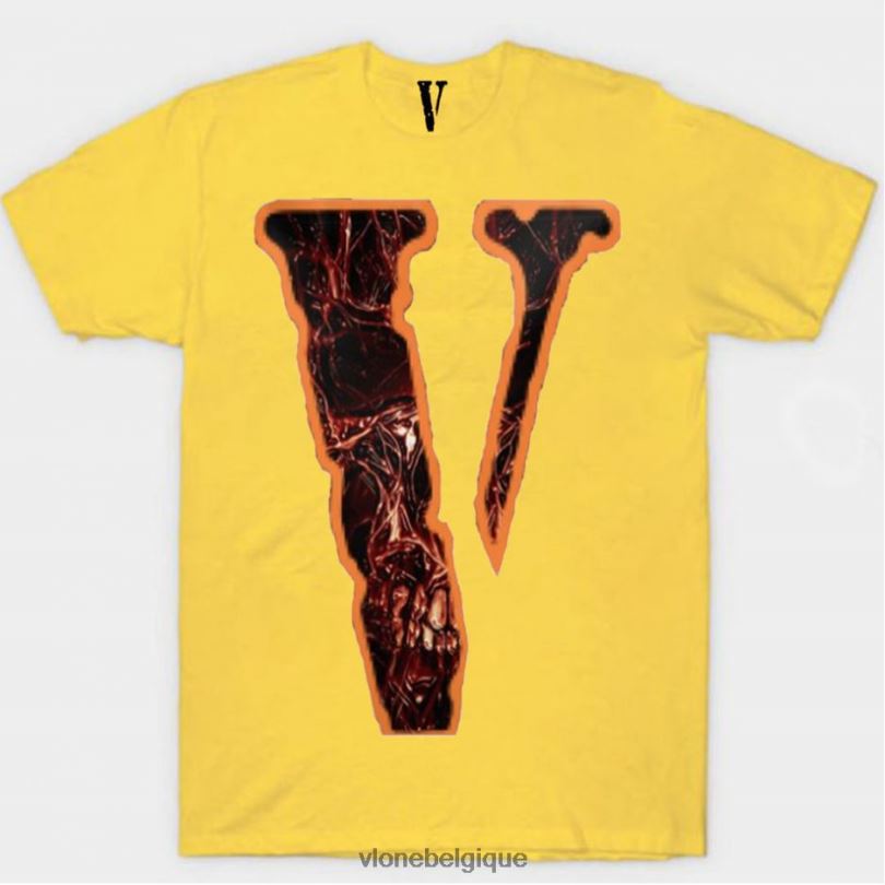 être Vlone Hommes t-shirt ligne ombre 6V4D294 haut