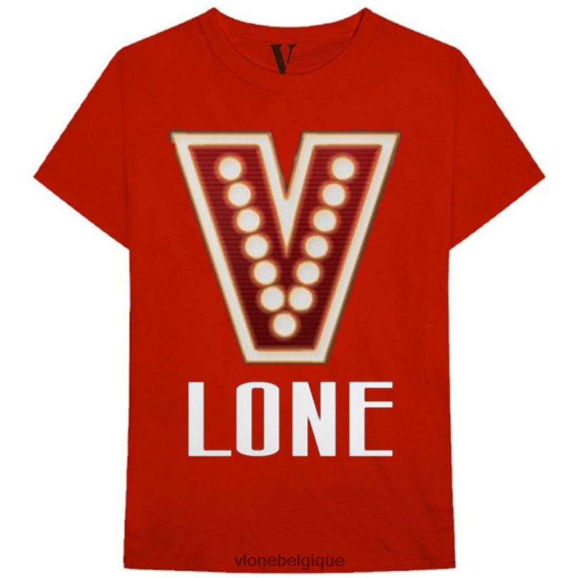 être Vlone Hommes t-shirt lumière rouge 6V4D271 haut