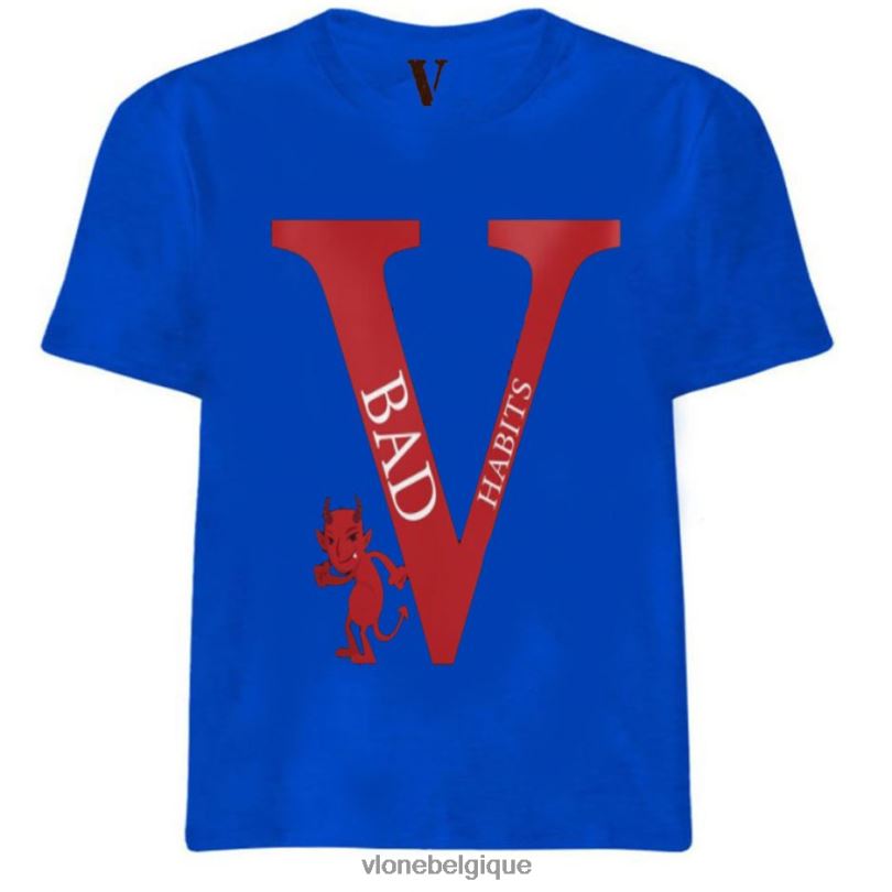 être Vlone Hommes t-shirt mauvaises habitudes 6V4D281 haut