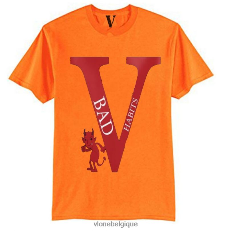 être Vlone Hommes t-shirt mauvaises habitudes 6V4D281 haut