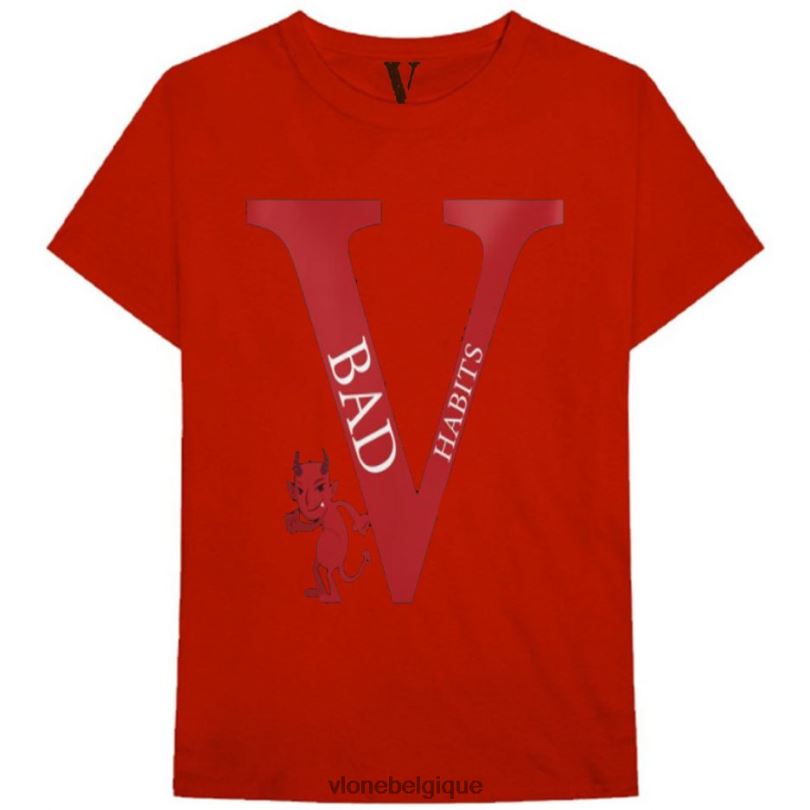 être Vlone Hommes t-shirt mauvaises habitudes 6V4D281 haut