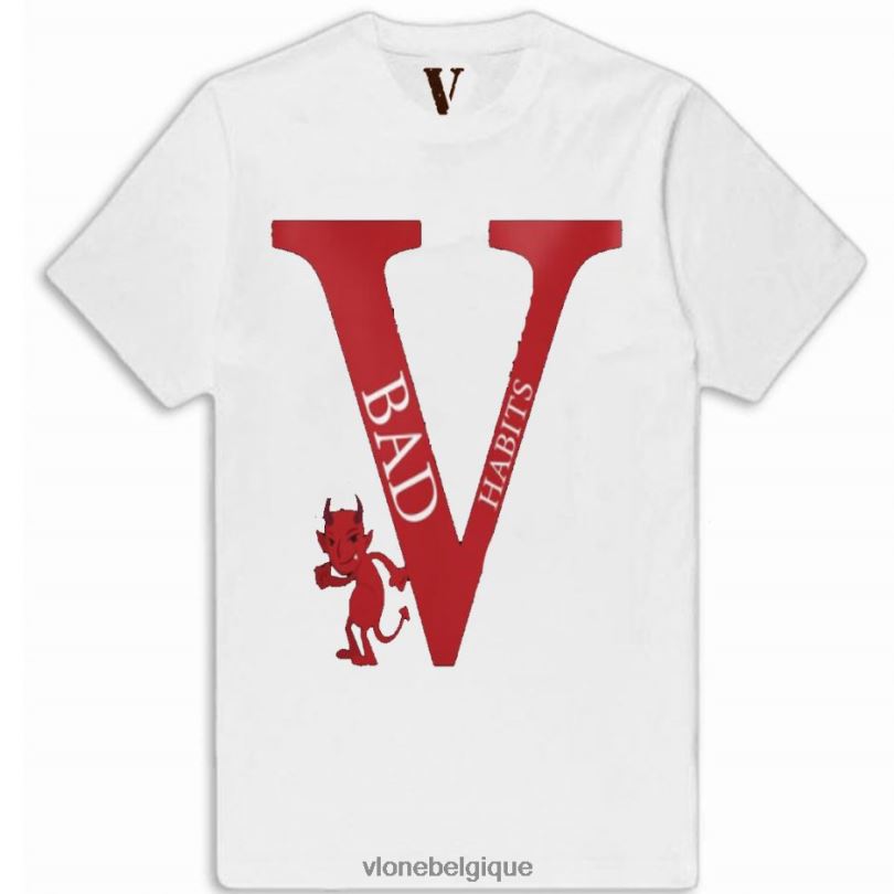 être Vlone Hommes t-shirt mauvaises habitudes 6V4D281 haut