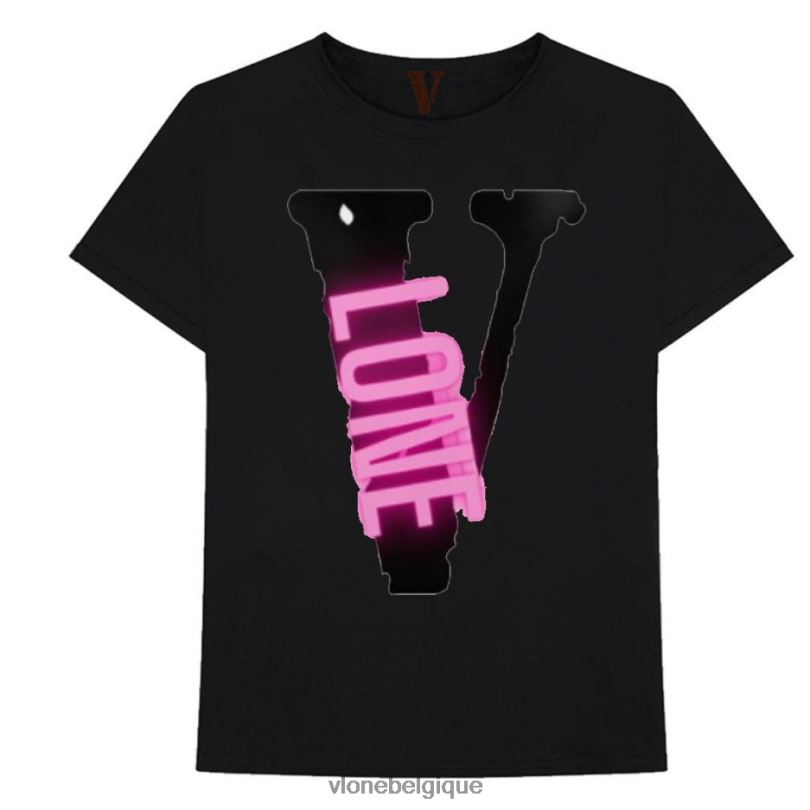 être Vlone Hommes t-shirt noir 6V4D280 haut