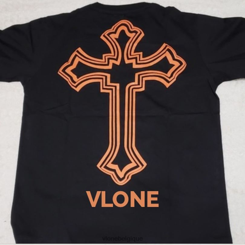 être Vlone Hommes t-shirt noir croix tupac 6V4D190 haut