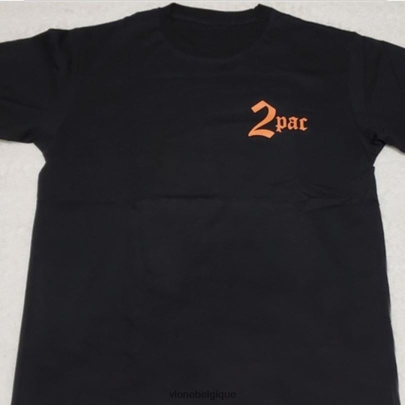 être Vlone Hommes t-shirt noir croix tupac 6V4D190 haut