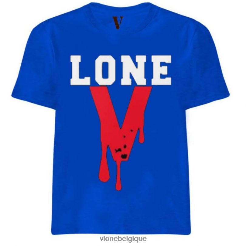 être Vlone Hommes t-shirt noir sang 6V4D279 haut