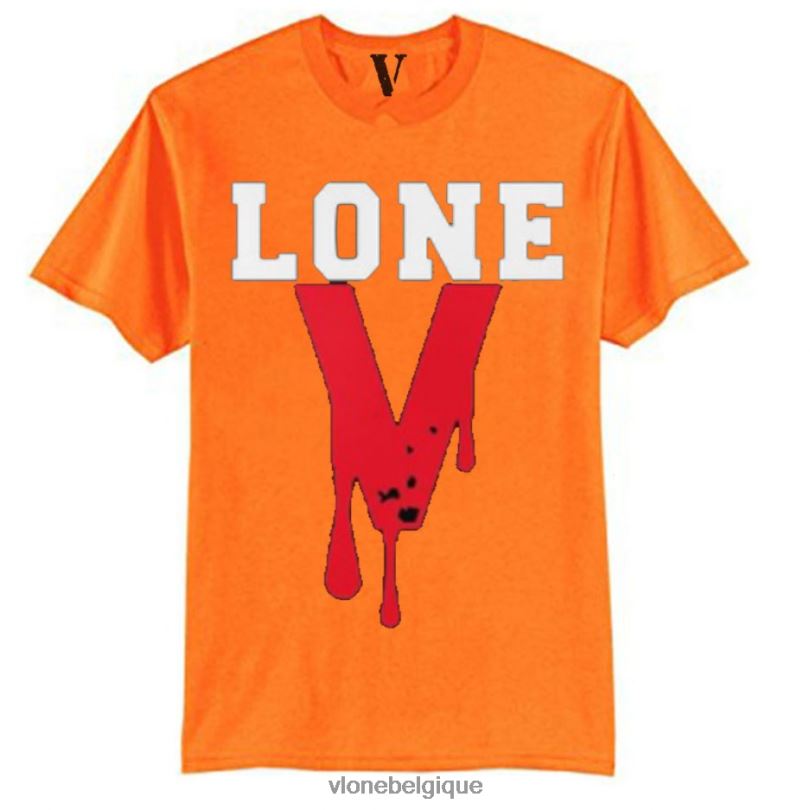 être Vlone Hommes t-shirt noir sang 6V4D279 haut