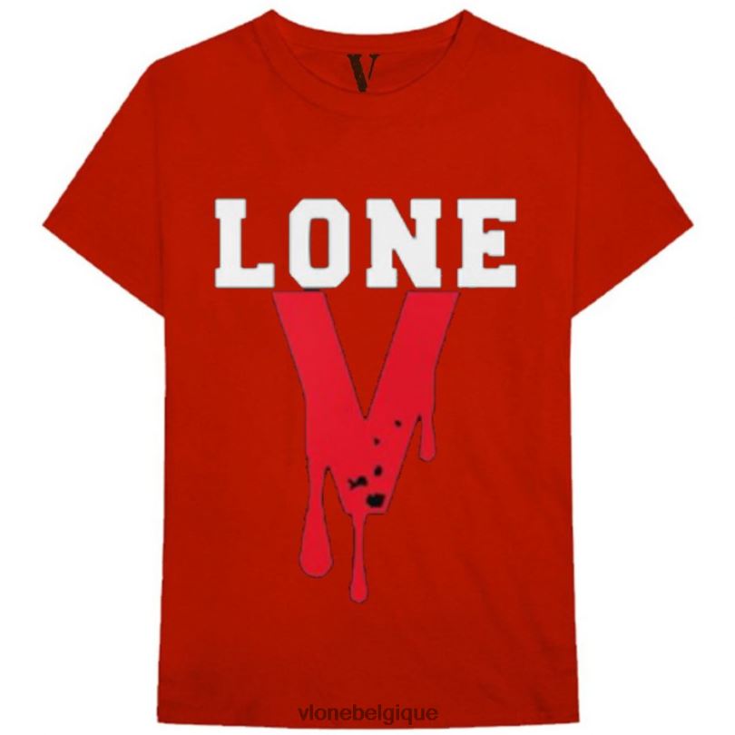 être Vlone Hommes t-shirt noir sang 6V4D279 haut