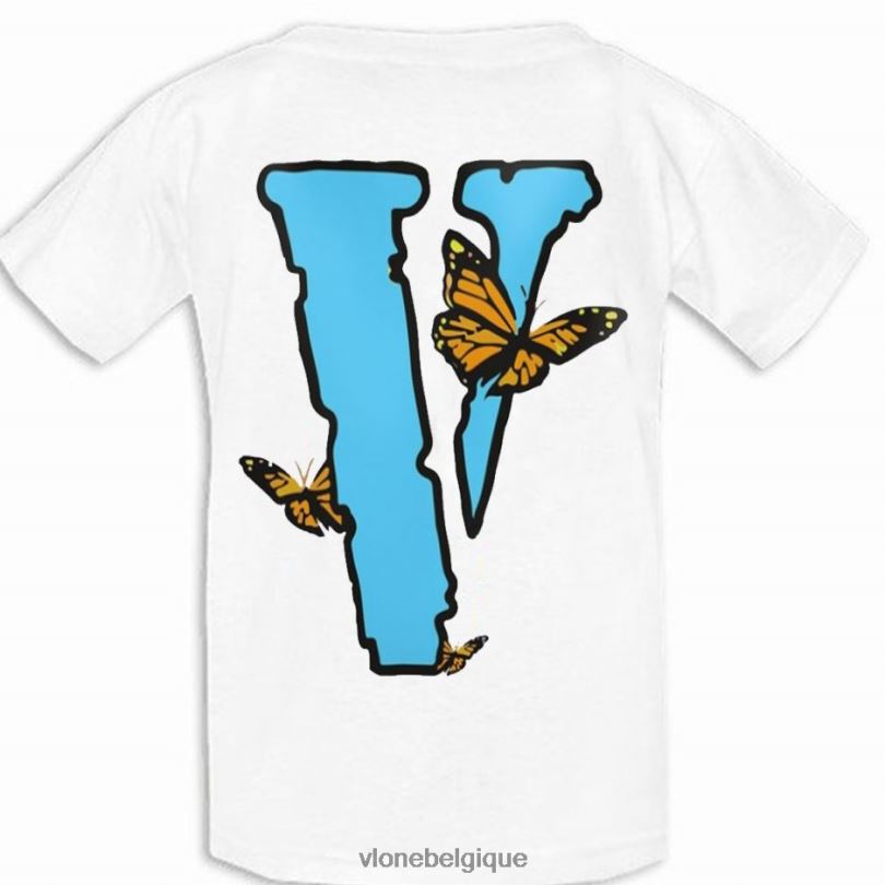 être Vlone Hommes t-shirt papillon bleu 6V4D276 haut