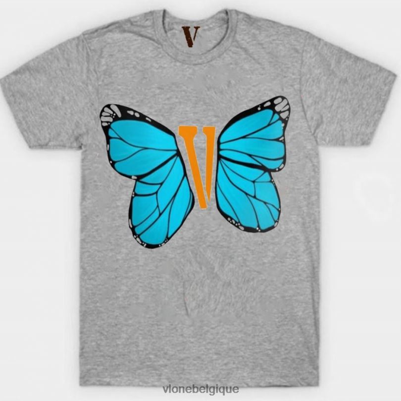 être Vlone Hommes t-shirt papillon bleu 6V4D276 haut