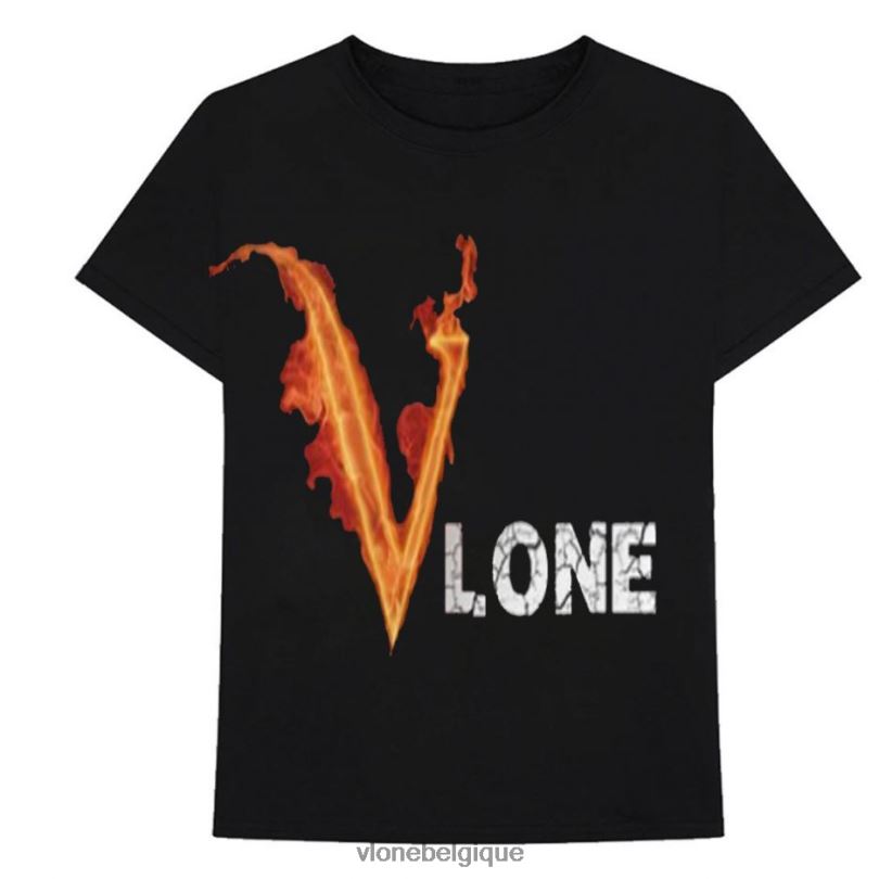 être Vlone Hommes t-shirt pierre de feu 6V4D282 haut