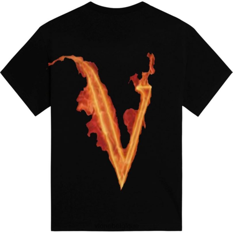 être Vlone Hommes t-shirt pierre de feu 6V4D282 haut