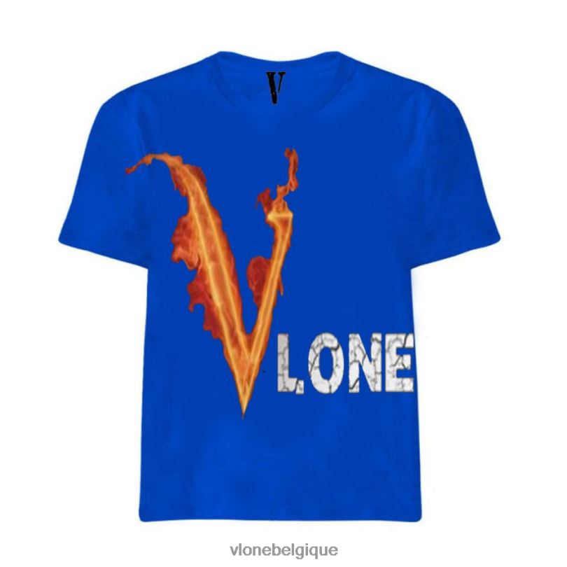 être Vlone Hommes t-shirt pierre de feu 6V4D282 haut