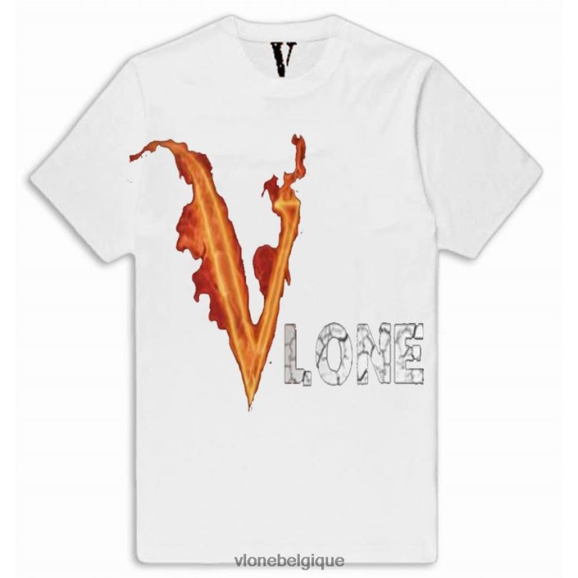 être Vlone Hommes t-shirt pierre de feu 6V4D282 haut