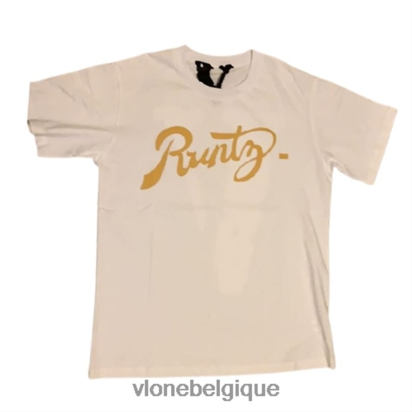 être Vlone Hommes t-shirt runtz en coton blanc 6V4D248 haut