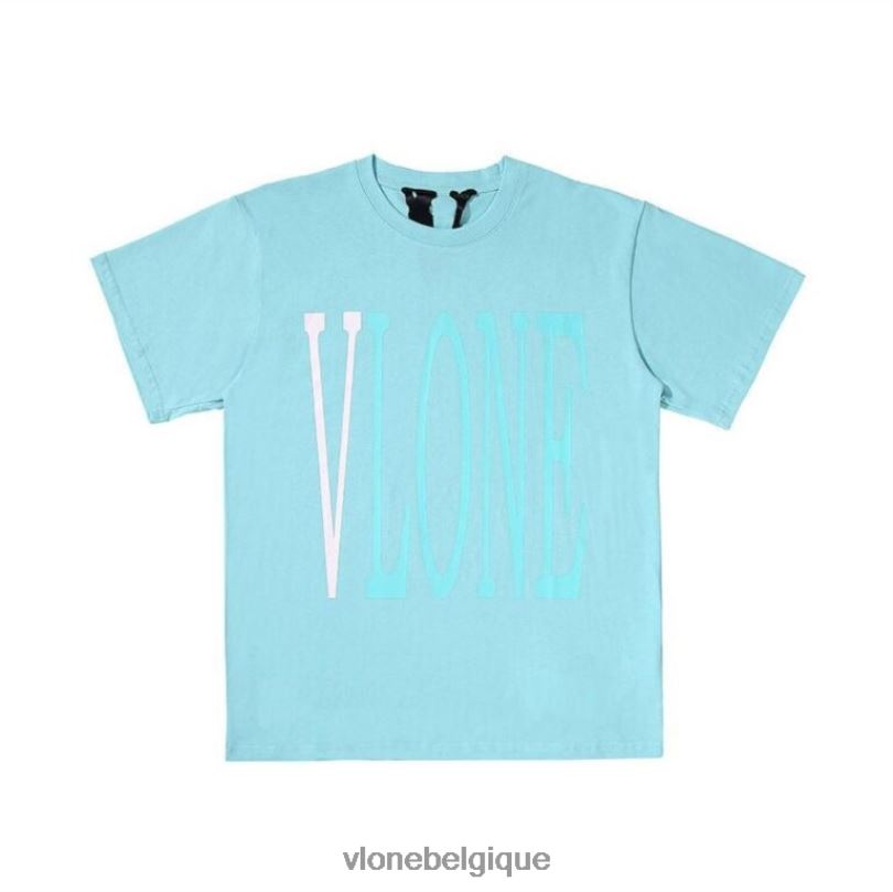 être Vlone Hommes t-shirt turquoise bleu 6V4D181 haut