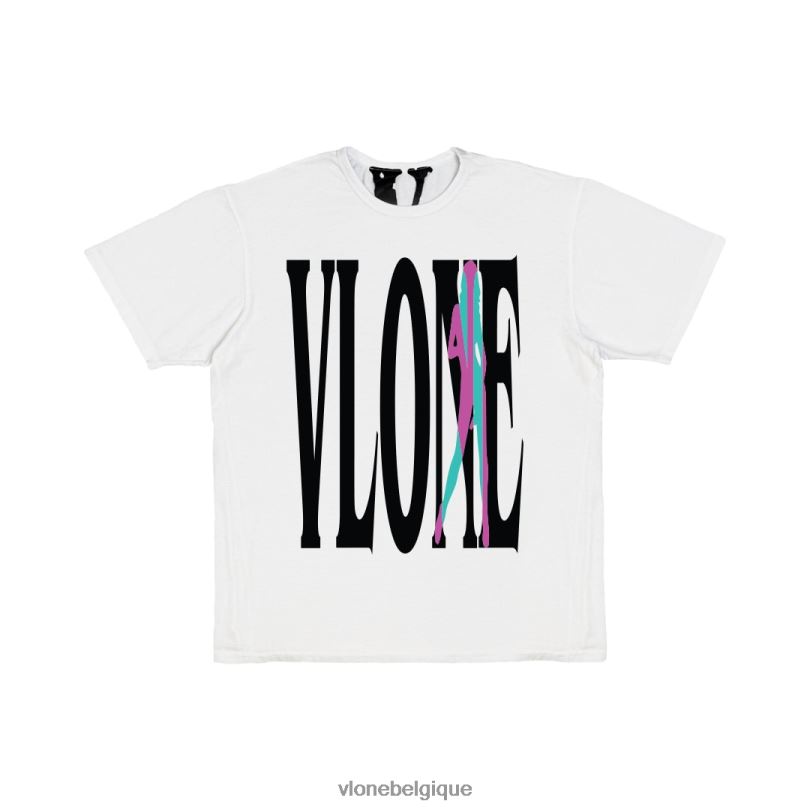 être Vlone Hommes t shirt vice city blanc 6V4D233 haut