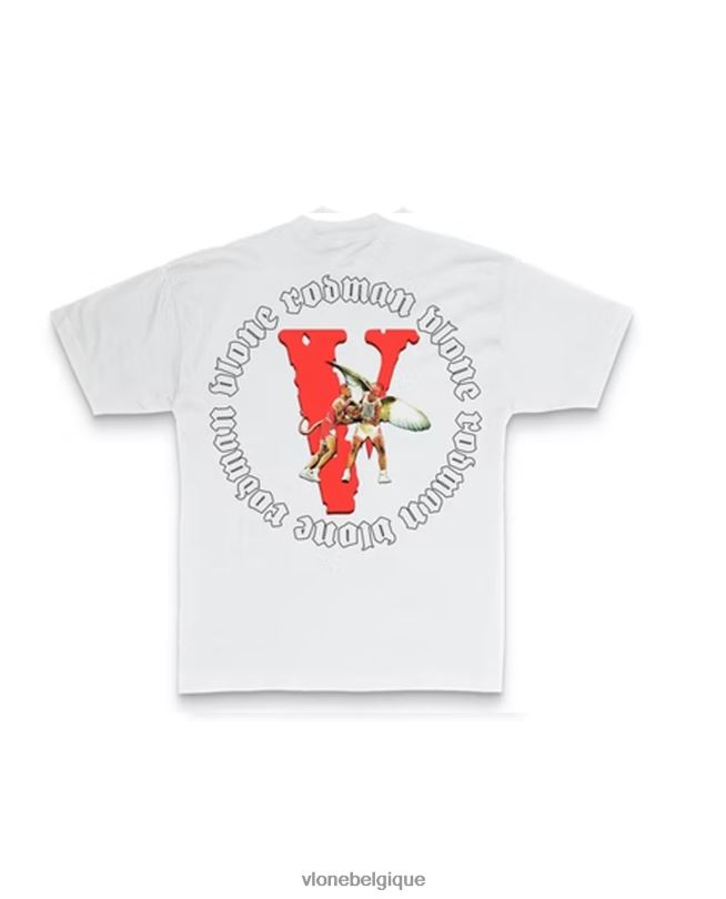 être Vlone Hommes tee shirt rodman diable blanc 6V4D134 haut