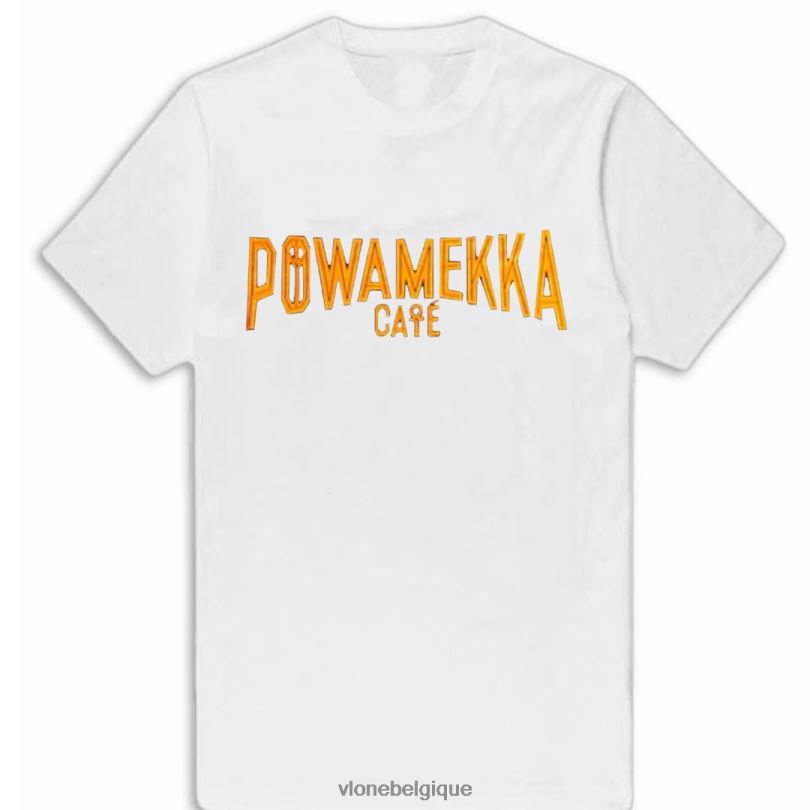 être Vlone Hommes tupac powamekka café t-shirt blanc 6V4D192 haut